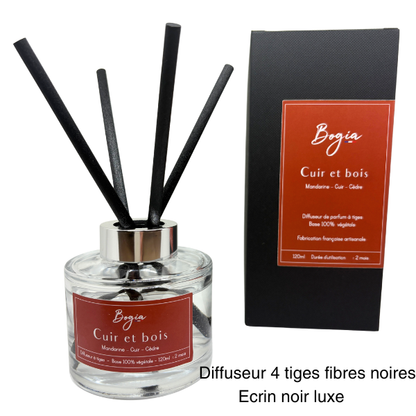 Diffuseur à tiges  - Cuir et bois